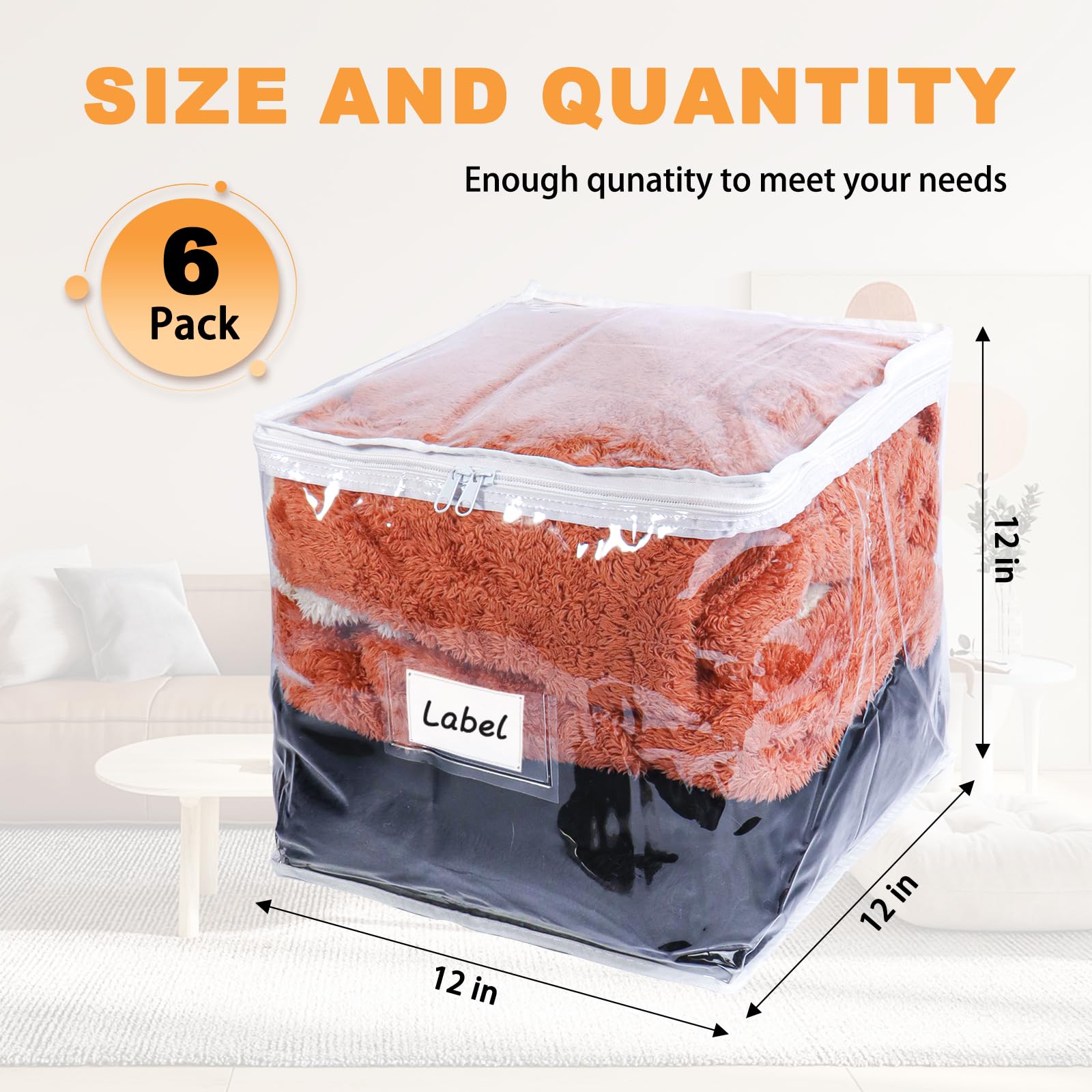 4 Sacchetti Porta Abiti Trasparenti Con Cerniera – In PVC Spesso, 40L, Con Manici, Per Coperte E Trapunte