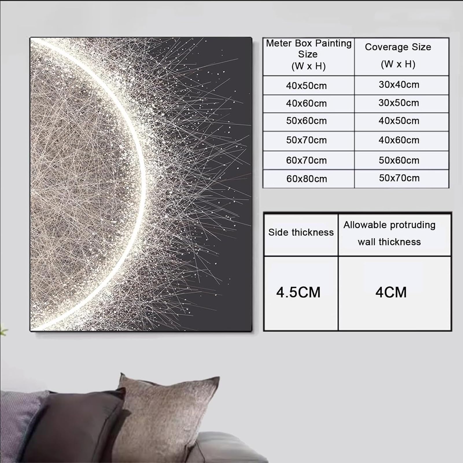 AWSAD Coperchio Contatori Scatola Contatore Elettrico, Decorazione Moderna Copri Quadro Elettrico Pannello Interruttore for Nascondere Quadri Elettrici(C,60X70CM(23.6x27.5in))