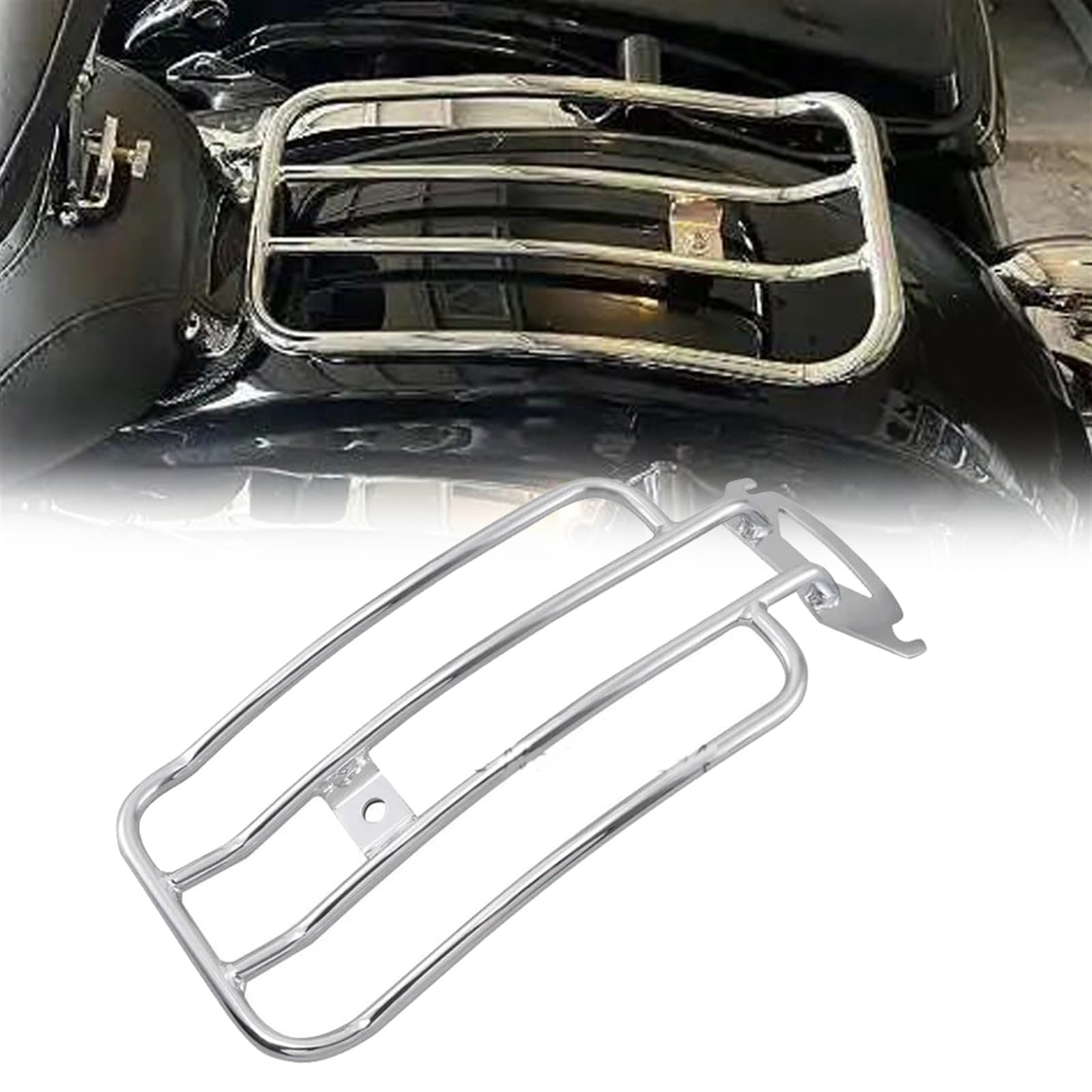 Portapacchi Per Motocicletta Cromato Per Parafango Posteriore Monoposto Per Harley Davidson Road King (EFL)-FLHR 2007-2008