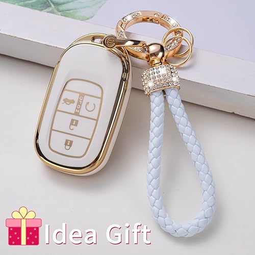 Miniatura 6 de Gematay Funda para llavero Honda con cordón para llavero, protector de llavero de TPU suave compatible con Honda Accord Civic CRV Pilot Odyssey 11