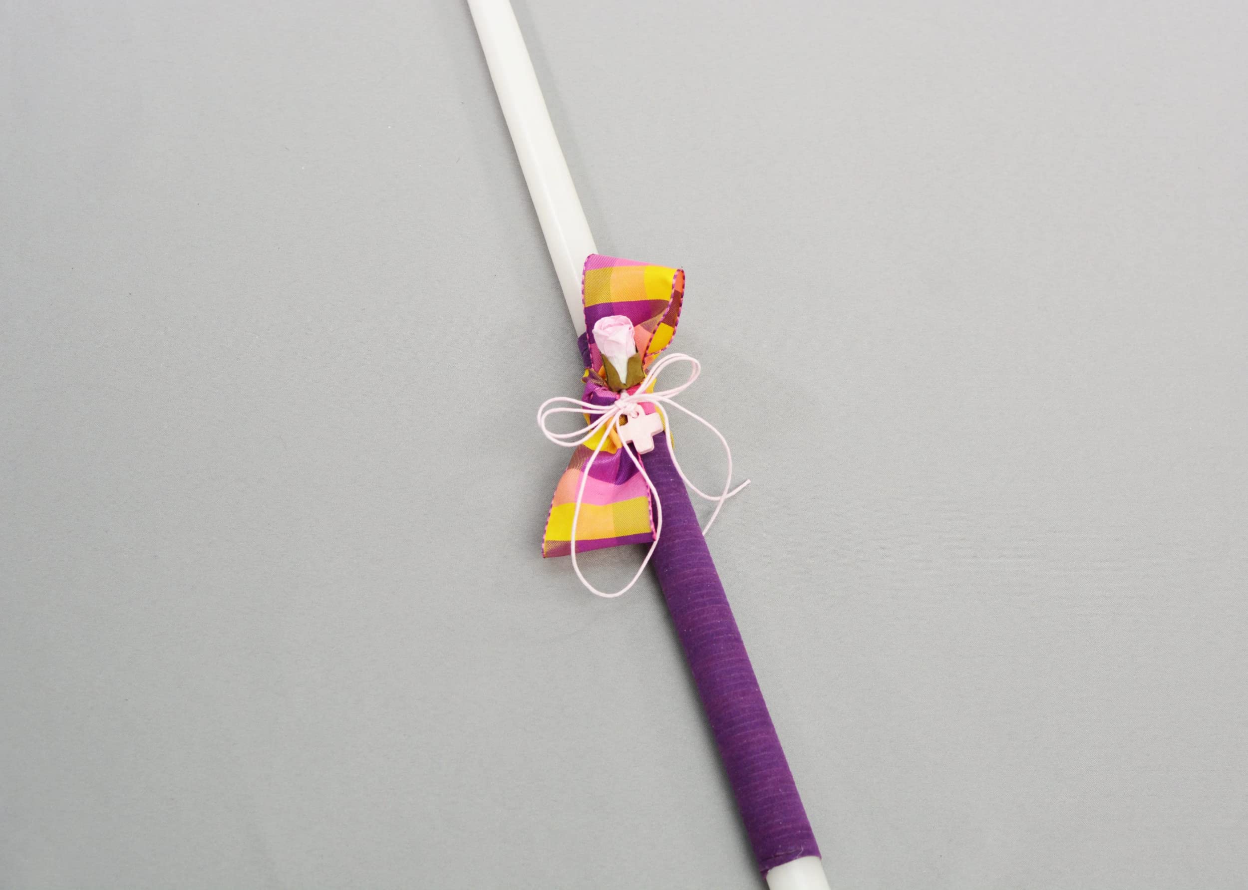 Pink Roses Easter Candles | Greek Orthodox Easter Candle Girls | Pink Rose | Pascha Lambathes