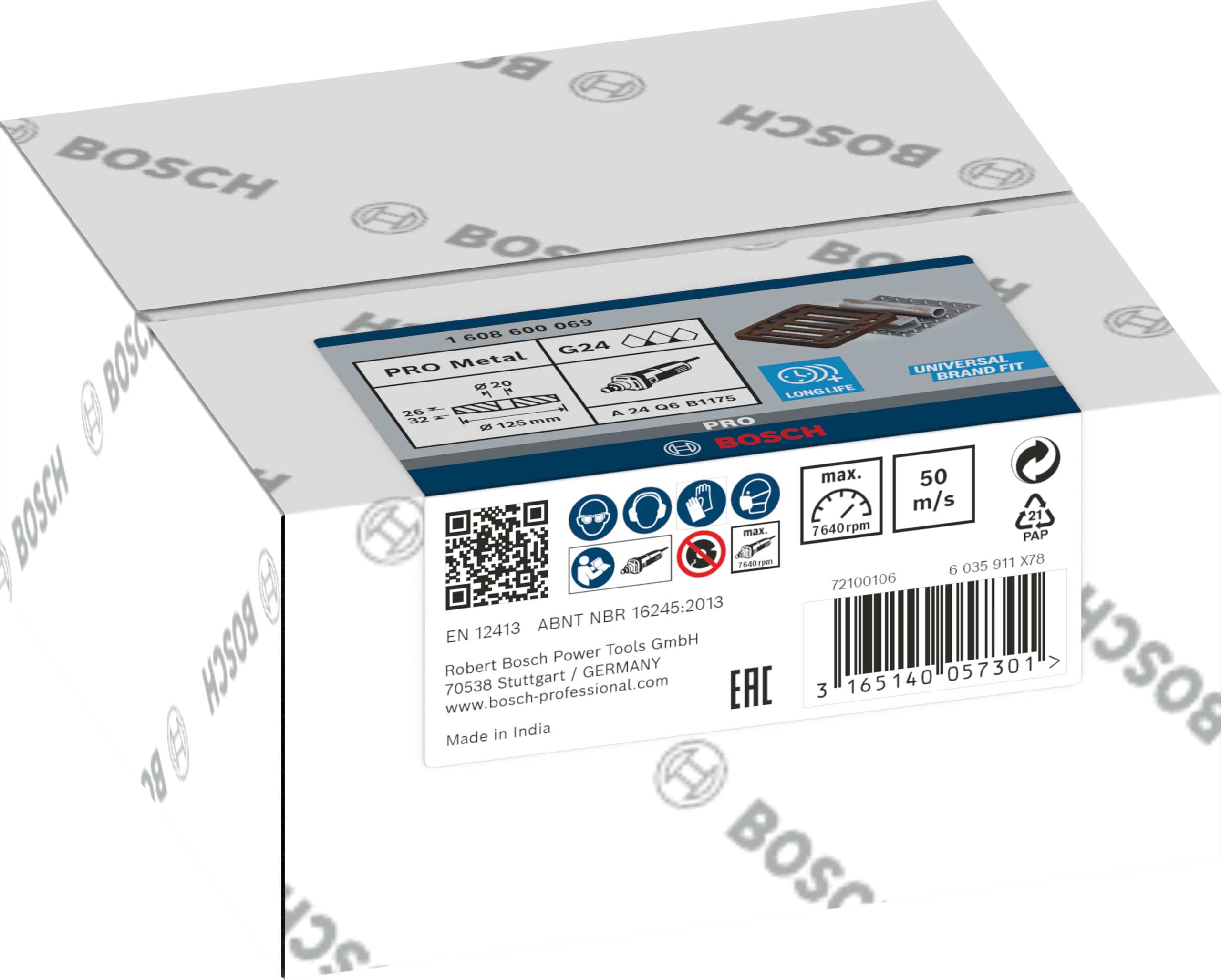 Bosch 1 608 600 069 - Disco de amolar para amoladoras rectas - 125 mm, 20 mm, 24 (pack de 1)