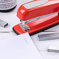 Vista 7 de Mr. Pen- Red Office Stapler with Staples, 1000 Staples 1/4", 20 Sheet Capacity, Desktop Stapler for Students, Office Supplies, Ergonomic Design for