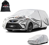 Kayme 6-Layer Custom Fit Car Cover for Toyota Sienna 1997-2025 - Waterproof All-Weather Outdoor Protection, Silver