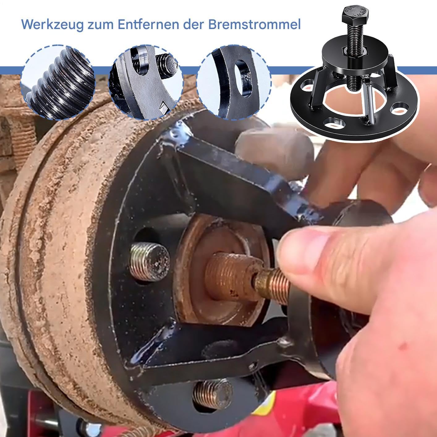 Extracteur de tambour de frein - Extracteur de moyeu de roue multifonction - Outil d'entretien polyvalent pour les débutants, les amateurs et les professionnels