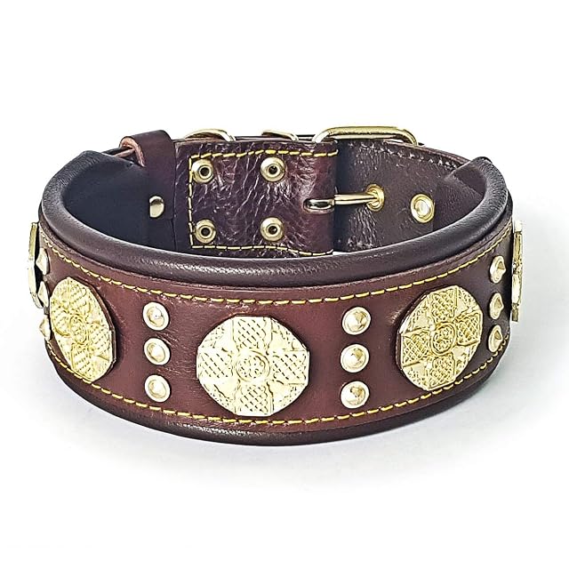 Bestia Maximus Collar de Perro de Piel auténtica, Razas Grandes