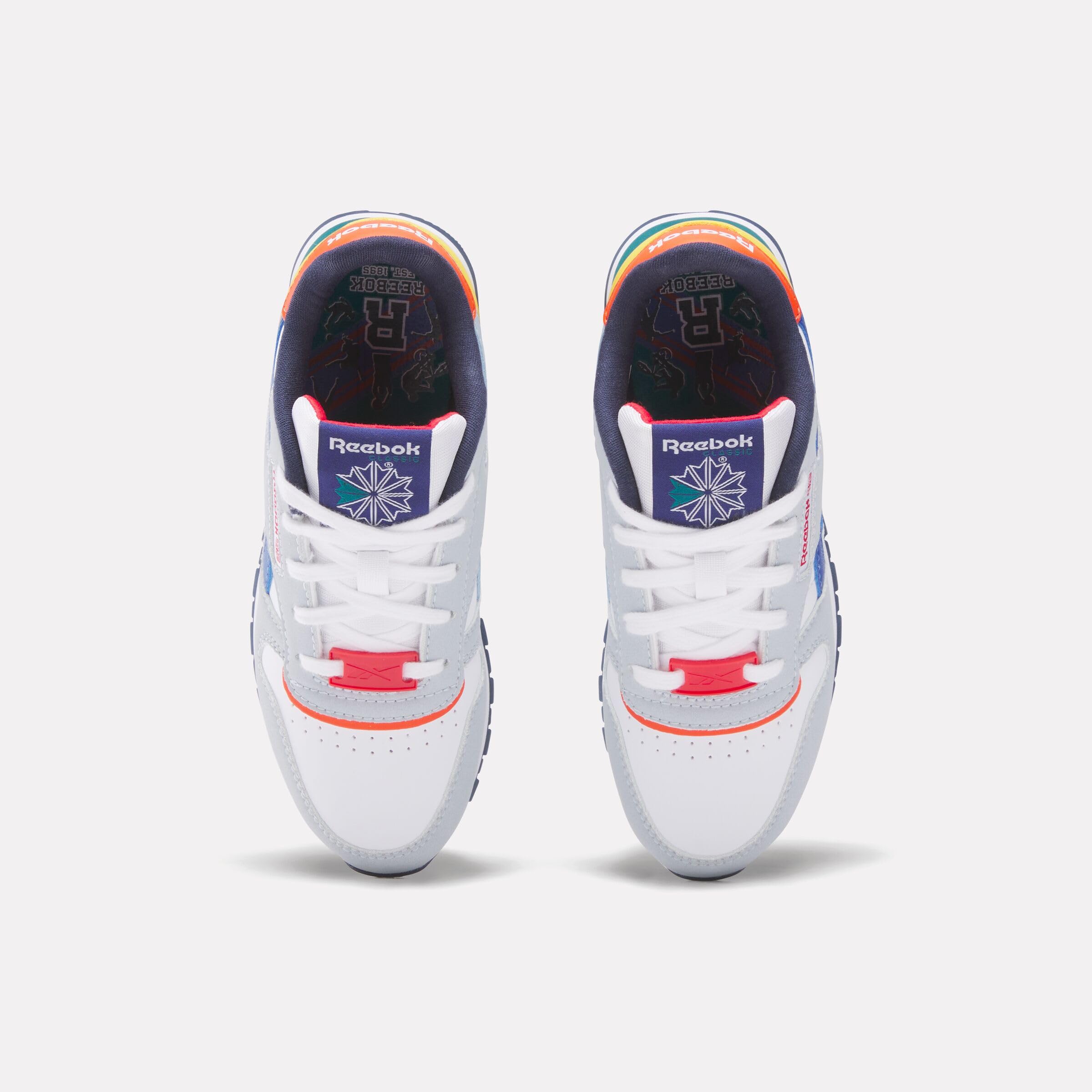 Reebok Classic Leather 001, Zapatillas de Deporte Unisex niños, Moon Vectornavy Vectorred, 31.5 EU