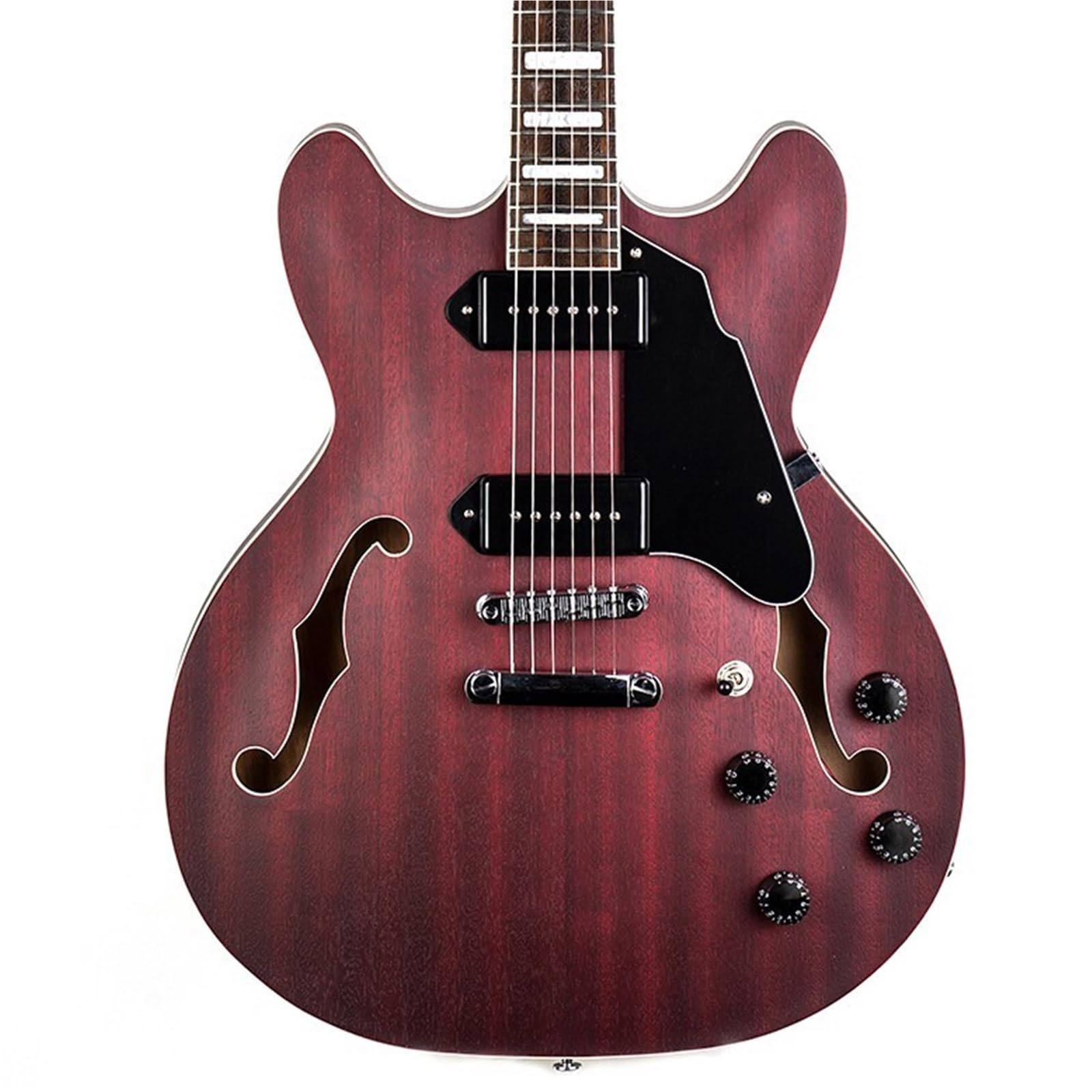 Standard Gitara Elektryczna 6 Strunowa Gitara Elektryczna Semi Hollow Body Z Matowym Wykończeniem Podstrunnica Palisandru Piękny Dźwięk