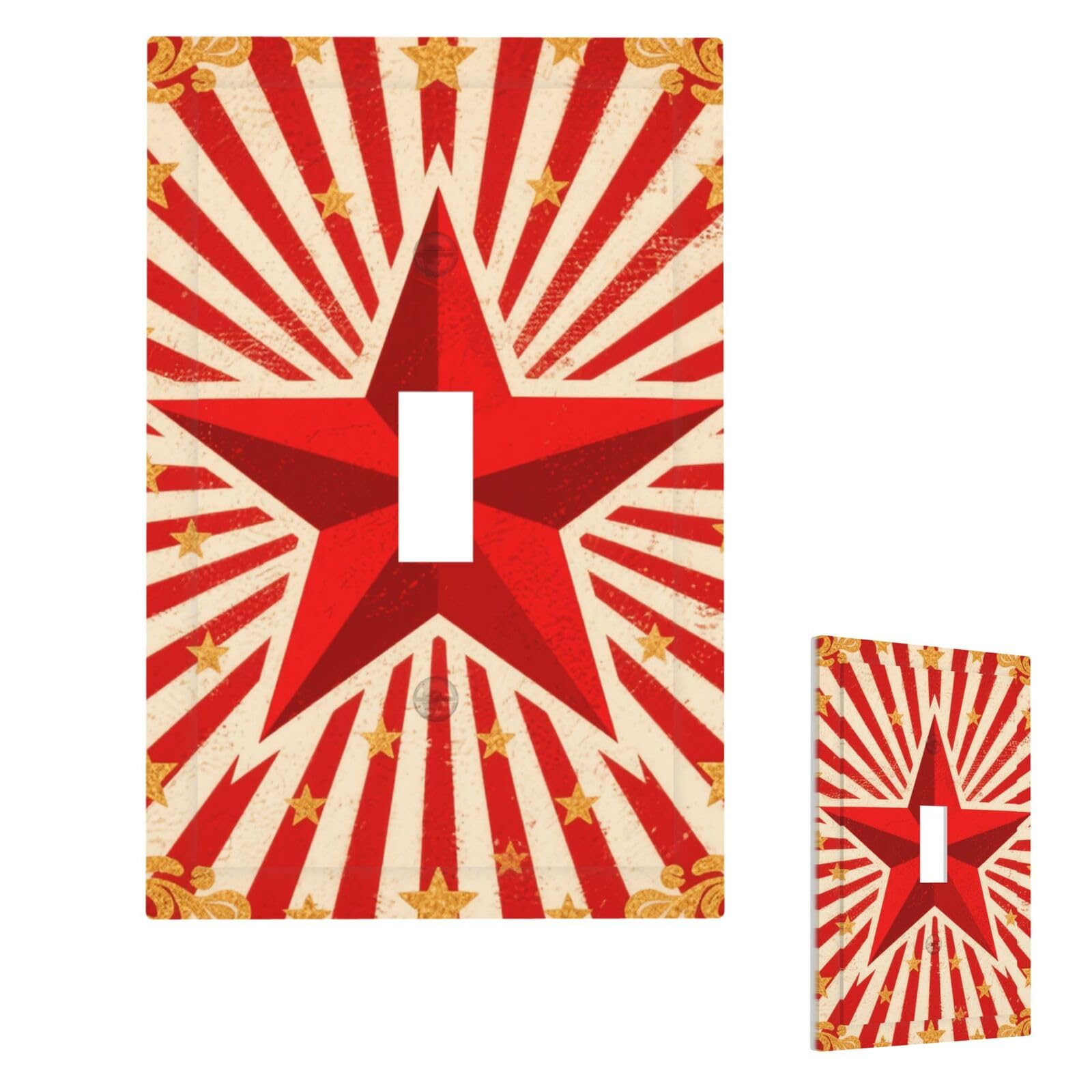 Vintage Circus Background Wall Plate Cover Modern Decorative 1 Gang Light Switch Cover Unbreakable Receptacle Outlet Covers For Living Room Bedroom Home Decor Single Toggle