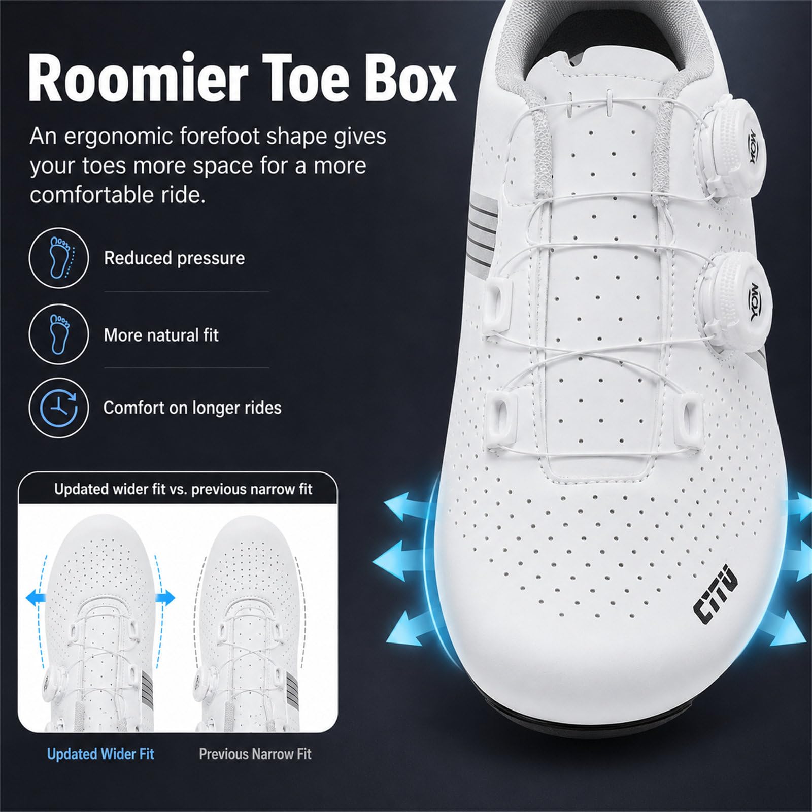 Hixingo Scarpe Uomo Donna, Punta Ampia, Scarpe Strada Mountain Bike Compatibile Pedali SPD-SL Look Delta, Unisex Scarpes Ciclismo MTB Traspirante All'aperto per Bici