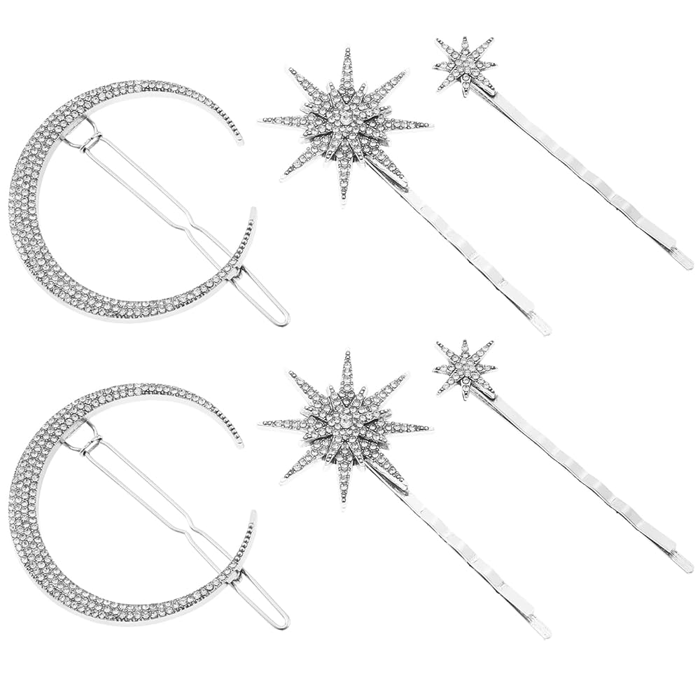 Amazon.com : Minkissy 6pcs Snowflake Hair Clips Crystal Moon