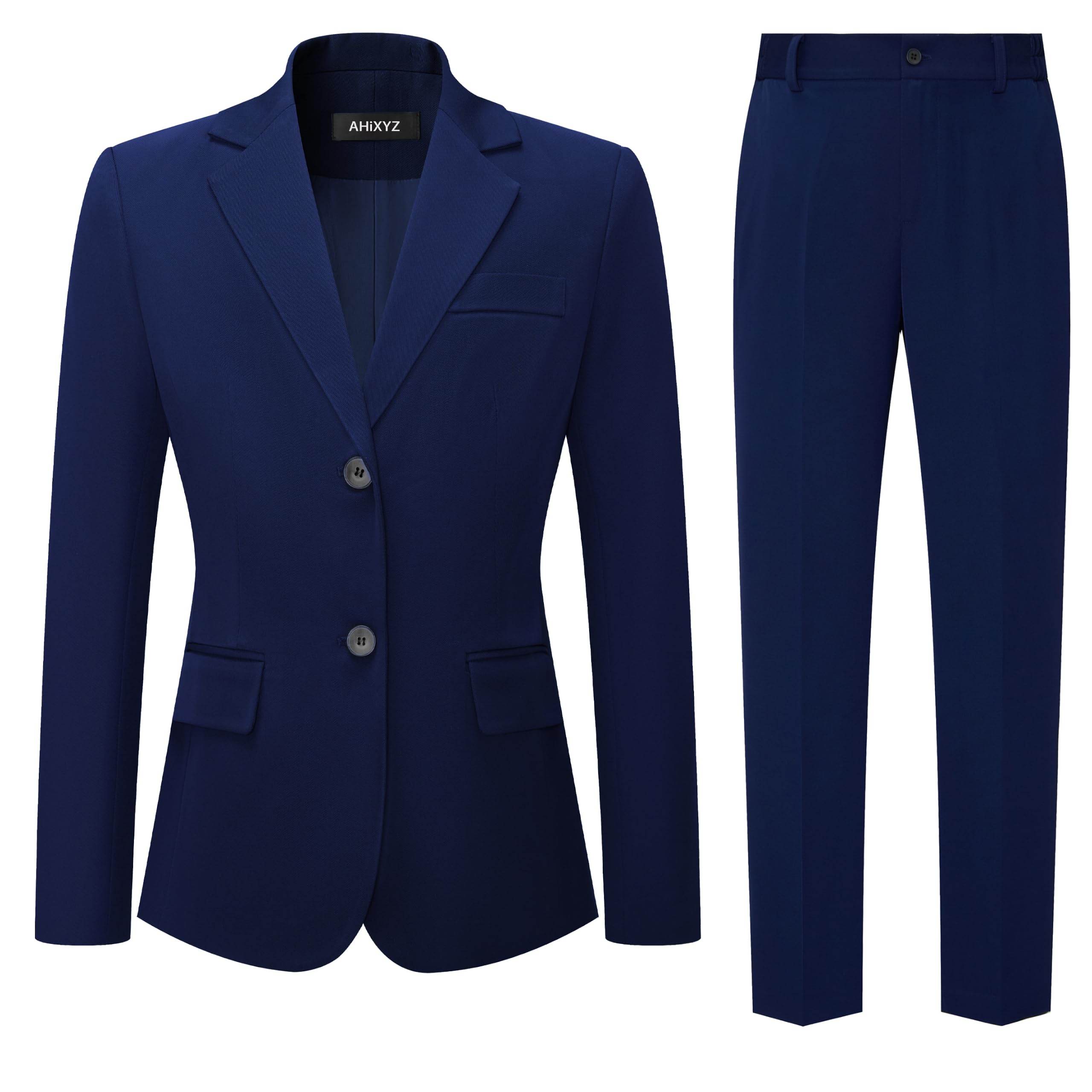 Women's 2 Piece Pants Suits Slim Fit Two Button Business Work Casual Outfit