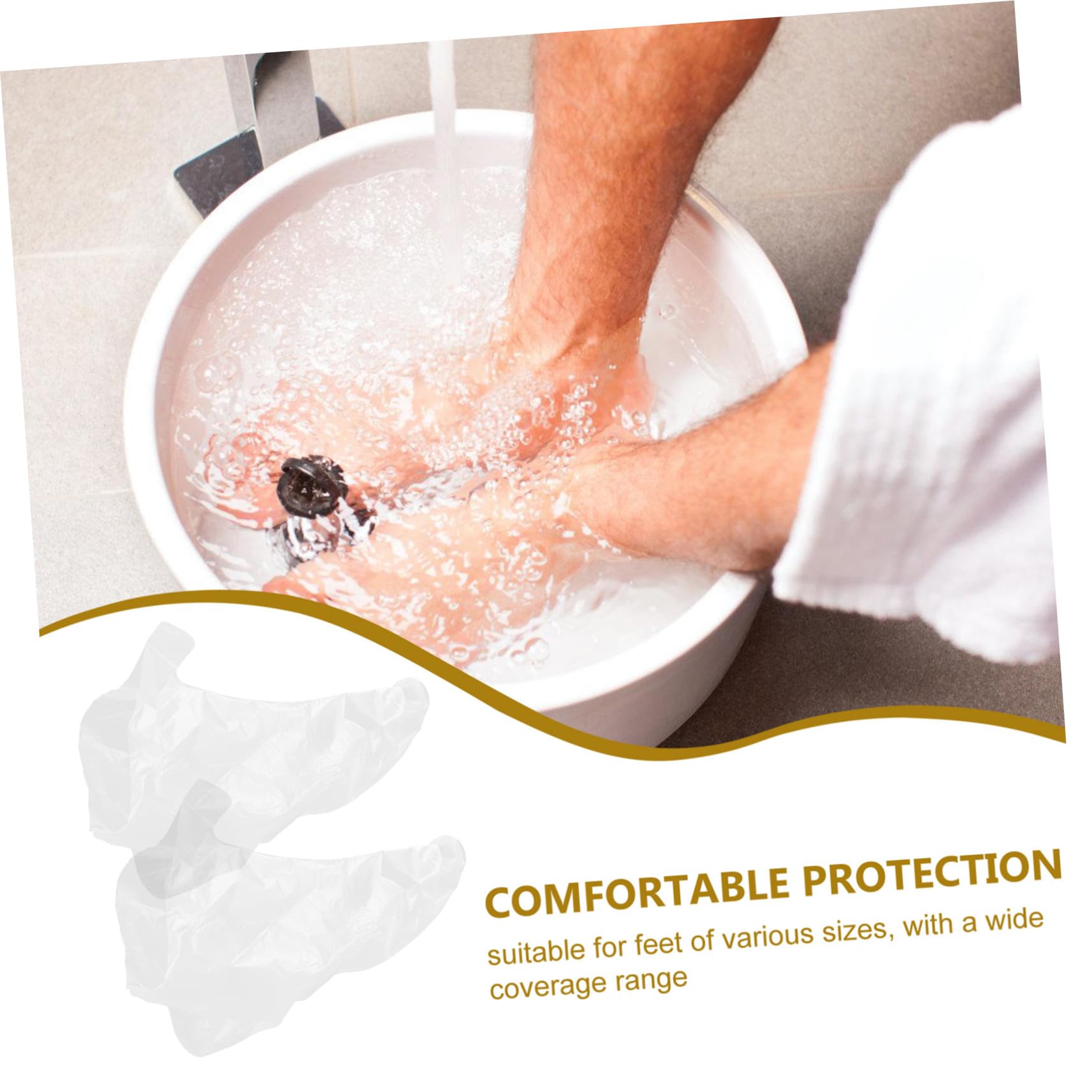 Lot de 1000 Couvre-pieds en Plastique Transparent Jetables pour Bain de Pieds, Résistants aux Odeurs, Longs Tubes en Polyéthylène pour Hydratation et Soin des Pieds