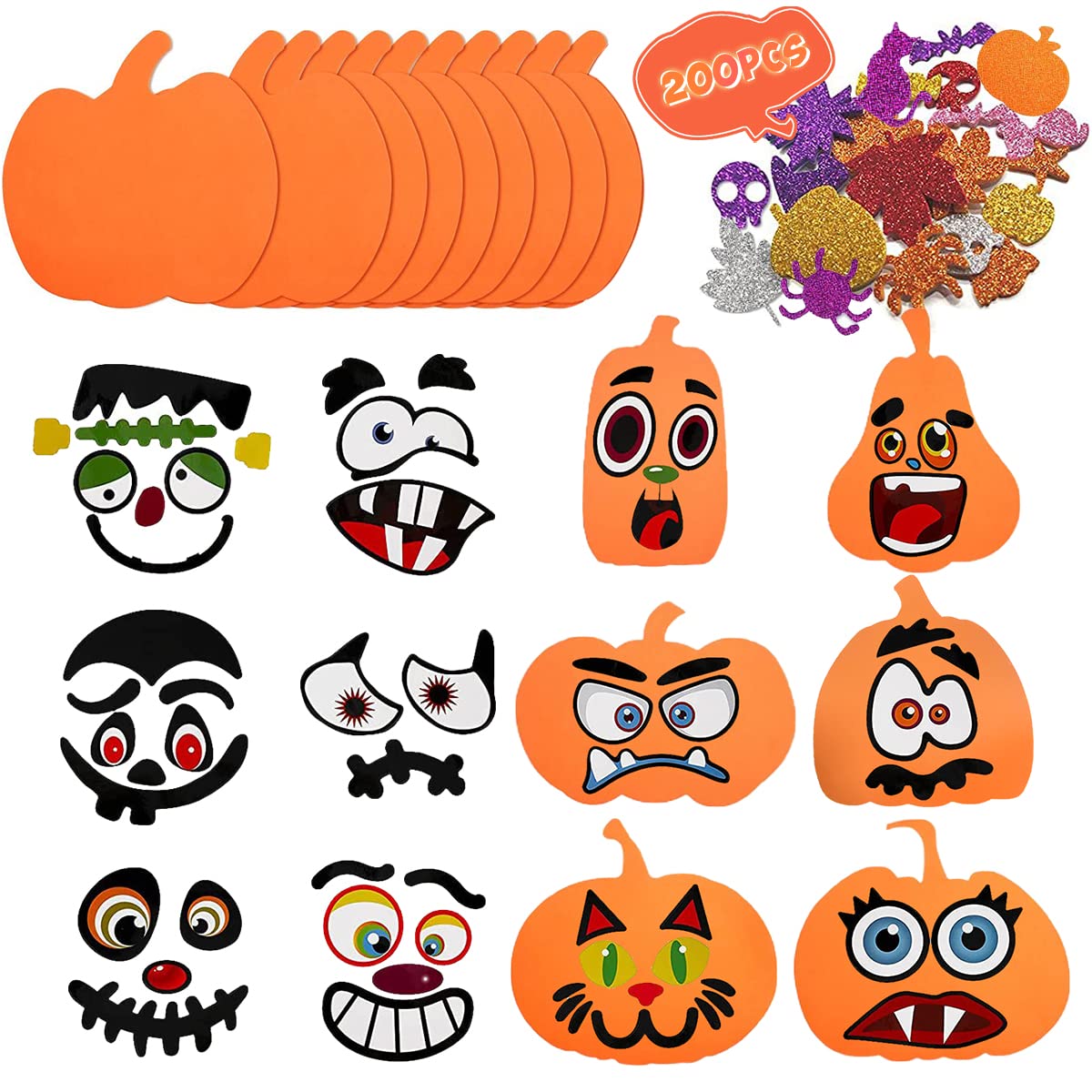 Kit Halloween Enfant 186 Pièces Kit D'Artisanat En Mousse Halloween, Autocollants En Mousse Halloween Activité