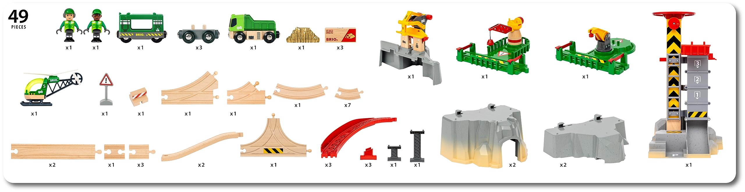 BRIO World 36010 Gebirgs-Frachten Set Deluxe - Eisenbahn-Spaß auf Mehreren Ebenen mit viel Zubehör - Viele Spielmöglichkeiten durch frei kombinierbare Elemente - Empfohlen für Kinder ab 3 Jahren