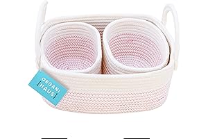 Organihaus Woven Baskets for Storage - Nursery Storage Baskets for Shelves -...