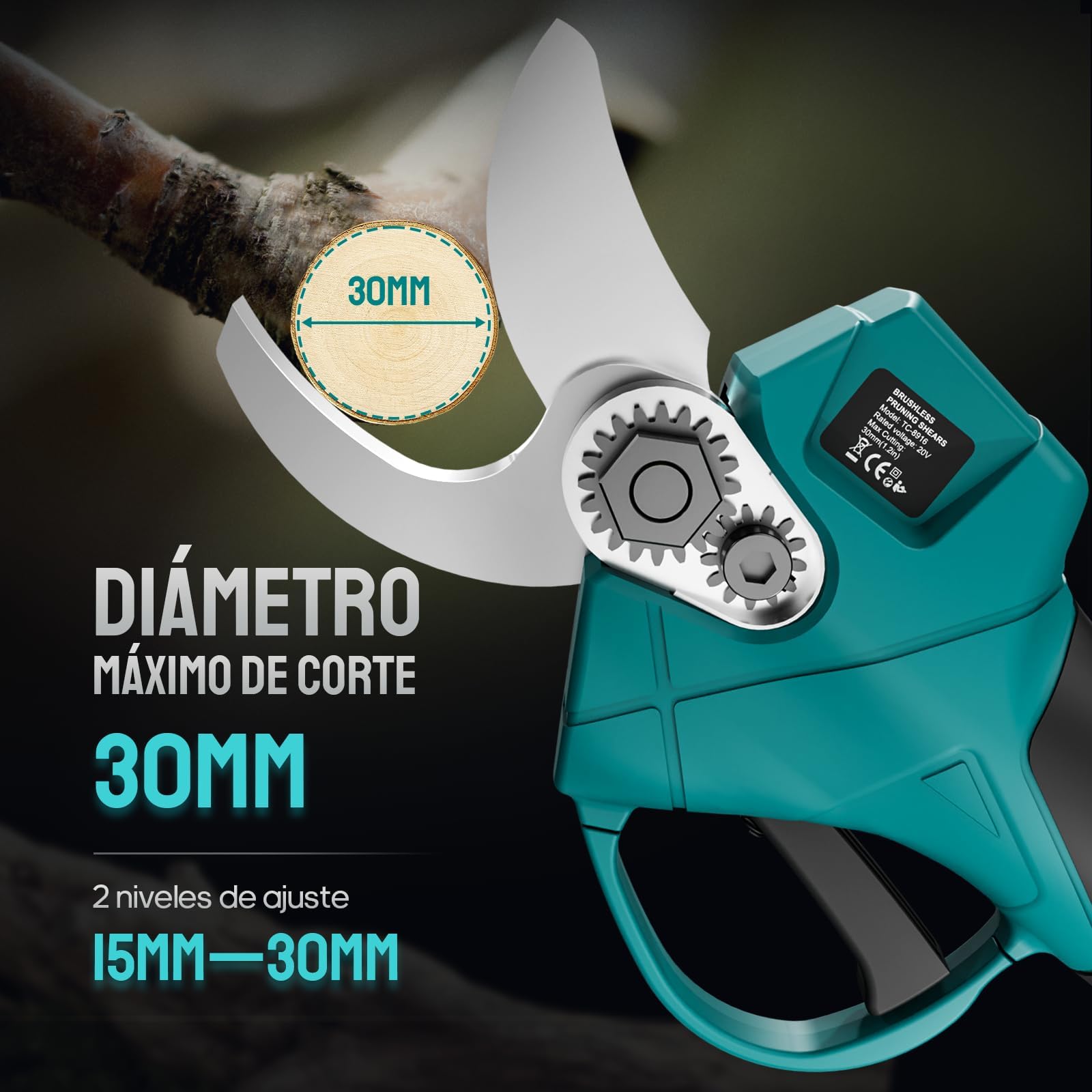 Akku Astschere Mit LCD Display - Elektrische Gartenschere Bis 45mm Schnittdurchmesser