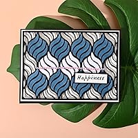 Vista 7 de Matrices de metal con marco rectangular ondulado, fondo de marco rectangular de onda hueca, plantillas de corte de boda para álbumes de recortes