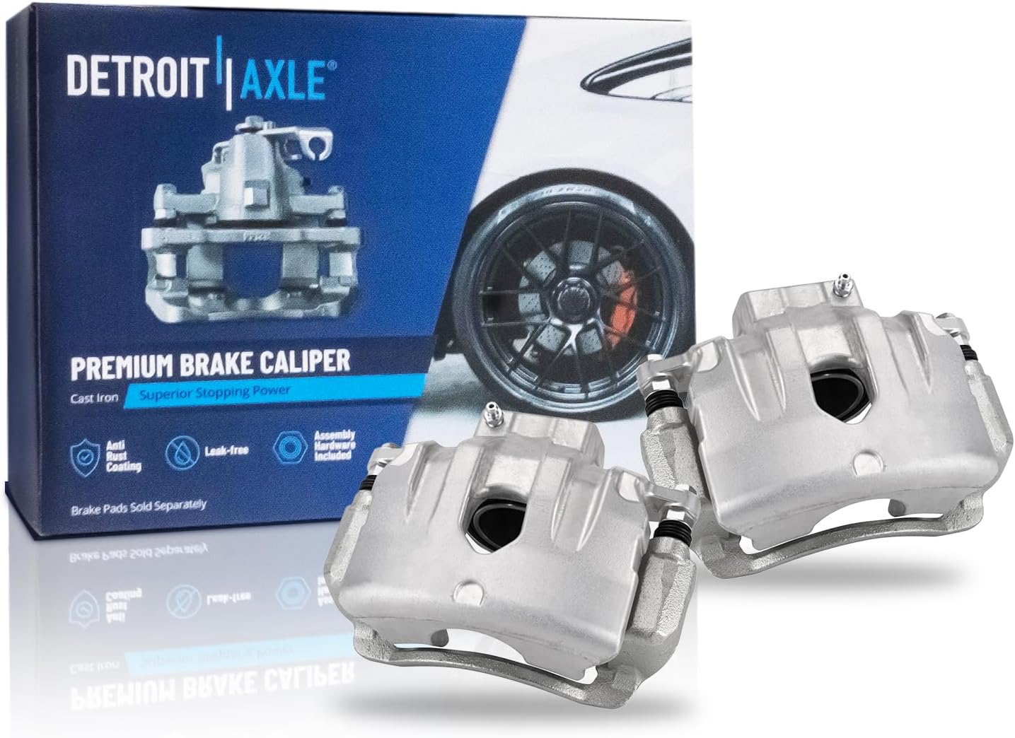Detroit Axle Front Brake Calipers w/Brackets Replacement