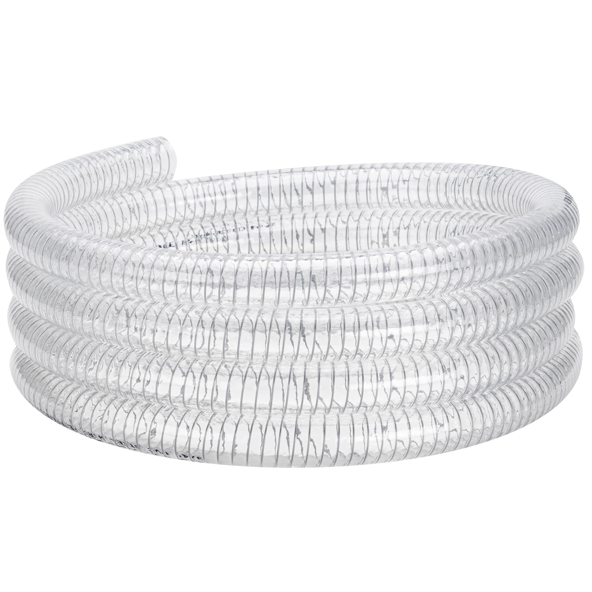 Wire Reinforced Suction Flexible Hose 5/8" ID x 25ft Clear PVC Vinyl Tubing