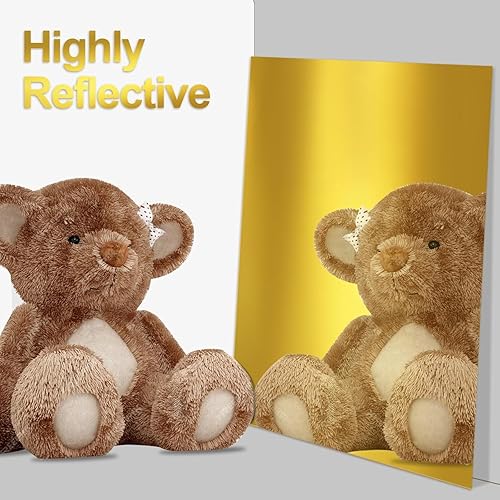 Miniatura 4 de SHUESS 100 cartulina dorada metálica de 8.5 x 11 (250 GSM) de cartulina reflectante para bodas y cumpleaños, manualidades, fabricación de tarjetas