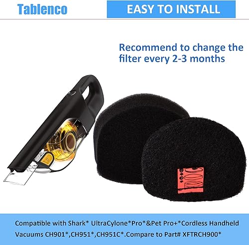 Miniatura 3 de UltraCyclone Pet Pro Plus - Aspiradora de mano inalámbrica para Shark Filtros de fieltro de espuma de repuesto, compatibles con Shark CH901 CH950