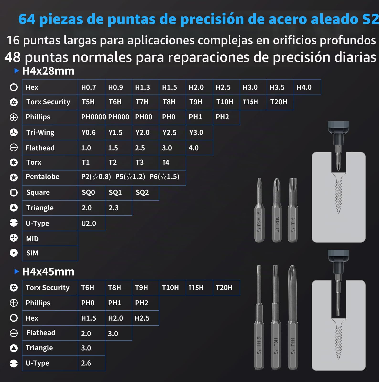 STREBITO Juego de mini destornilladores eléctricos, kit de destornilladores eléctricos pequeños 70 en 1 máximo con luces, 5 par mejorado, 64 puntas magnéticas, destornillador eléctrico de precisión