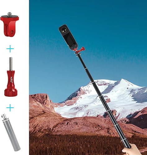 Vista 13 de HSU Adaptador de aluminio para trípode de cámara, soporte de cámara de 1/4 "- 20 con tornillo de aluminio, adaptador de trípode compatible