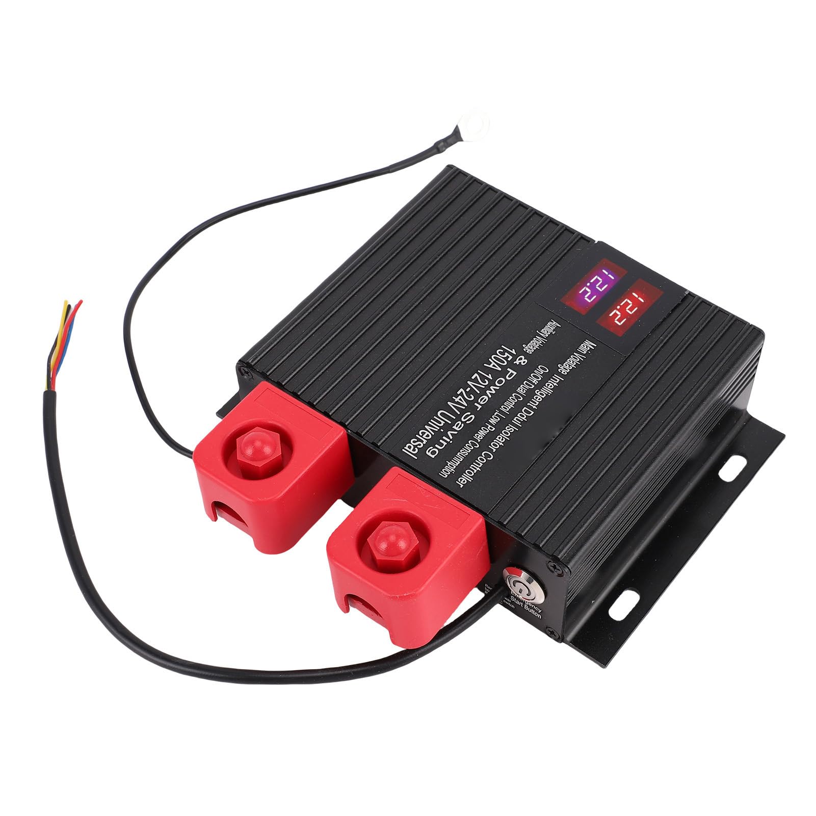 RiToEasysports Aislador Inteligente de Batería Dual, VSR Inteligente de 12 V 24 V en Aleación de Aluminio, Pantalla de Voltaje LCD, Desconexión Automática de 5 Segundos, Arranque de Emergencia, para