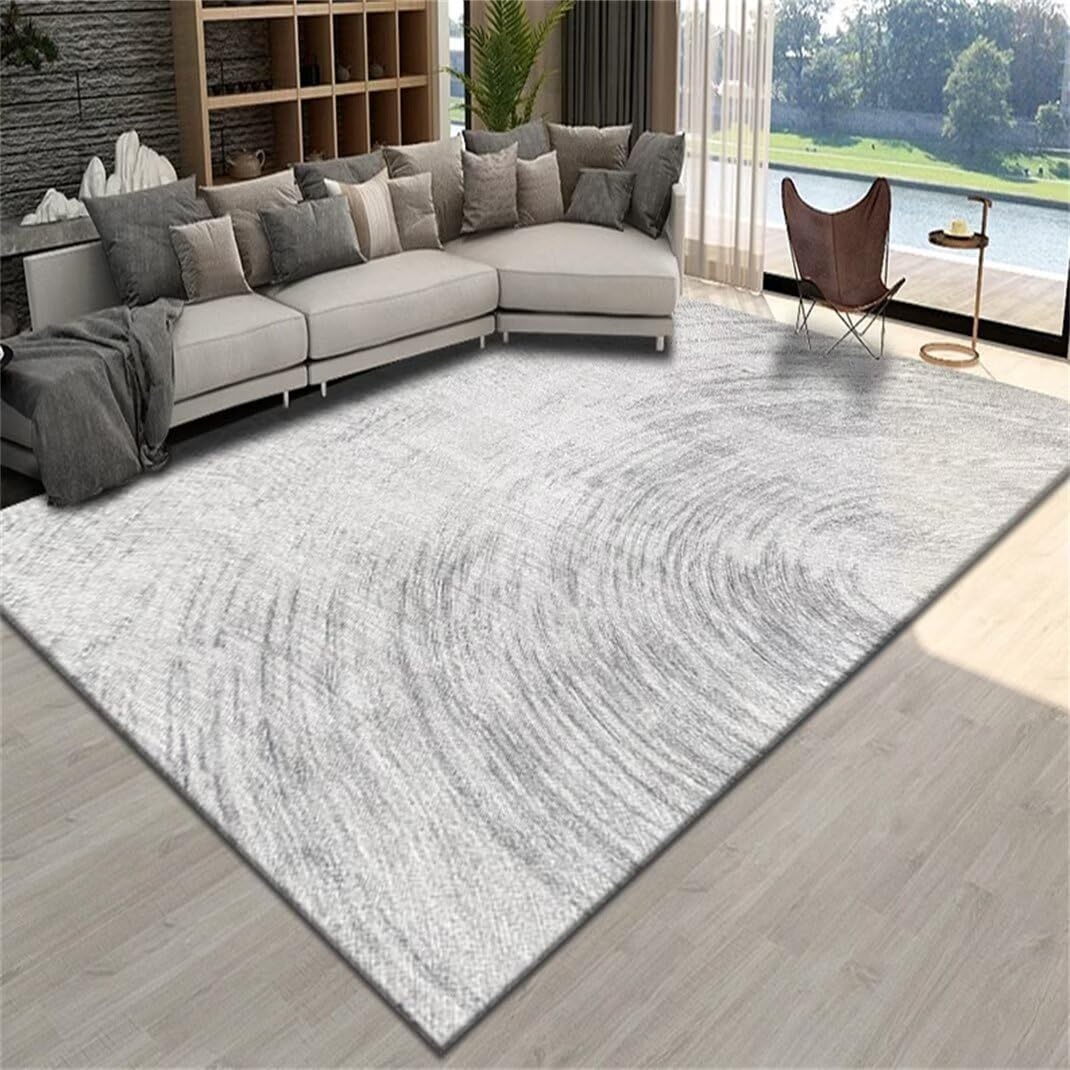 Tapis gamer sol moderne gris 160x230cm lavable pour salon et long couloir