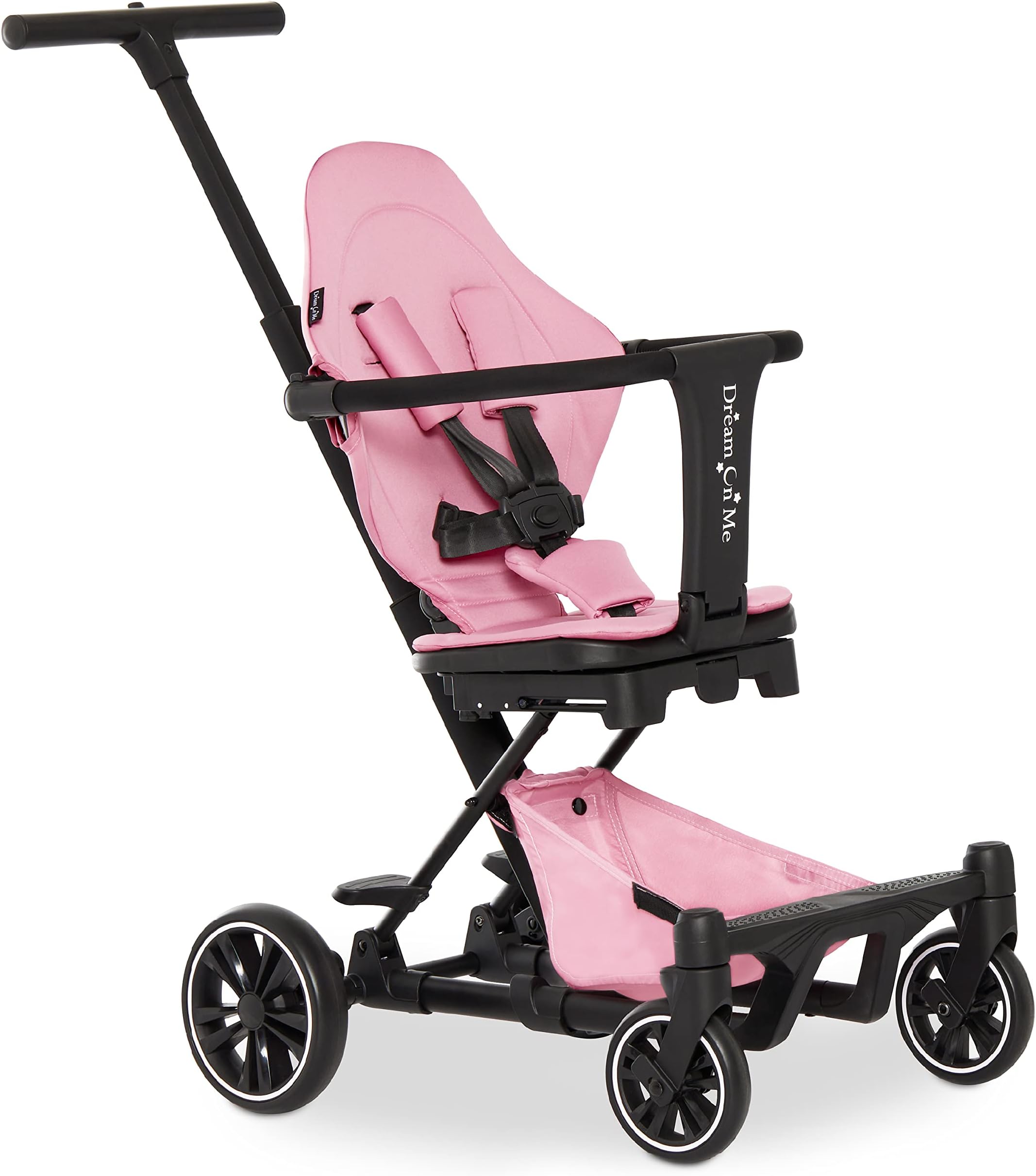 Drift Rider Baby Stroller in Pink, Lightweight Stroller with Compact Fold, Sturdy Design, 360 Degree Angle Rotation Travel Stroller