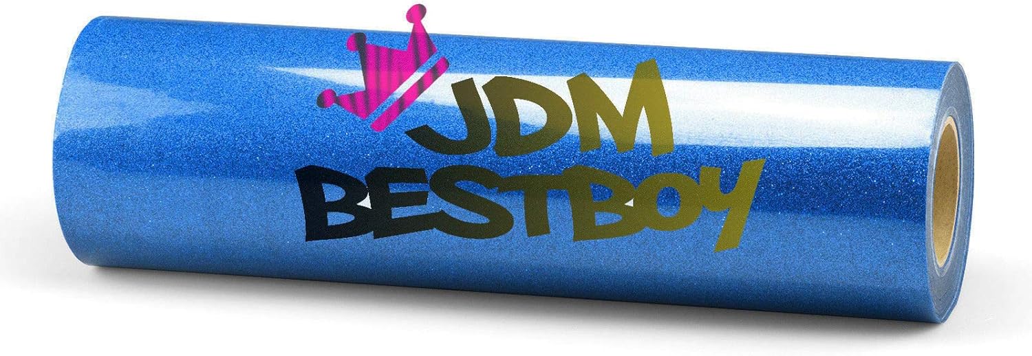 20"x60" (1.66FTx5FT) Royal Blue Glitter Heat Transfer Vinyl Best HTV for Silhouettee Cameo and Cricut Sheet DIY Iron On Heat Press T-Shirt Clothes and Other Textiles