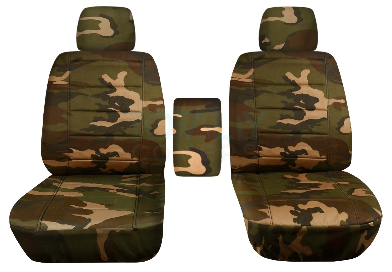 Totally Covers Compatible with 2009-2014 Ford F-150 Camo Truck Bucket Seat Covers with Center Armrest: Non-XLT/Texas, Brown & Green Camouflage (16 Prints) F-Series F150 Front
