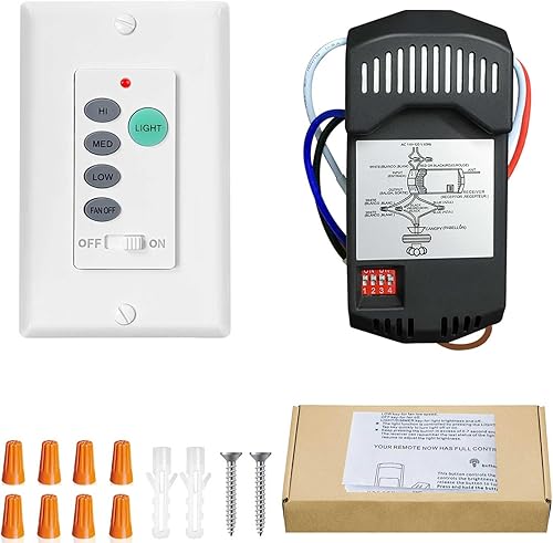 Miniatura 9 de Kit de control remoto para ventilador de techo, interruptor de ventilador universal de montaje en pared para Hampton Bay Harbor Breeze Hunter,