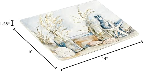 Miniatura 7 de Certified International Coastal Landscape - Bandeja rectangular de 14 x 10 pulgadas, multicolor, grande