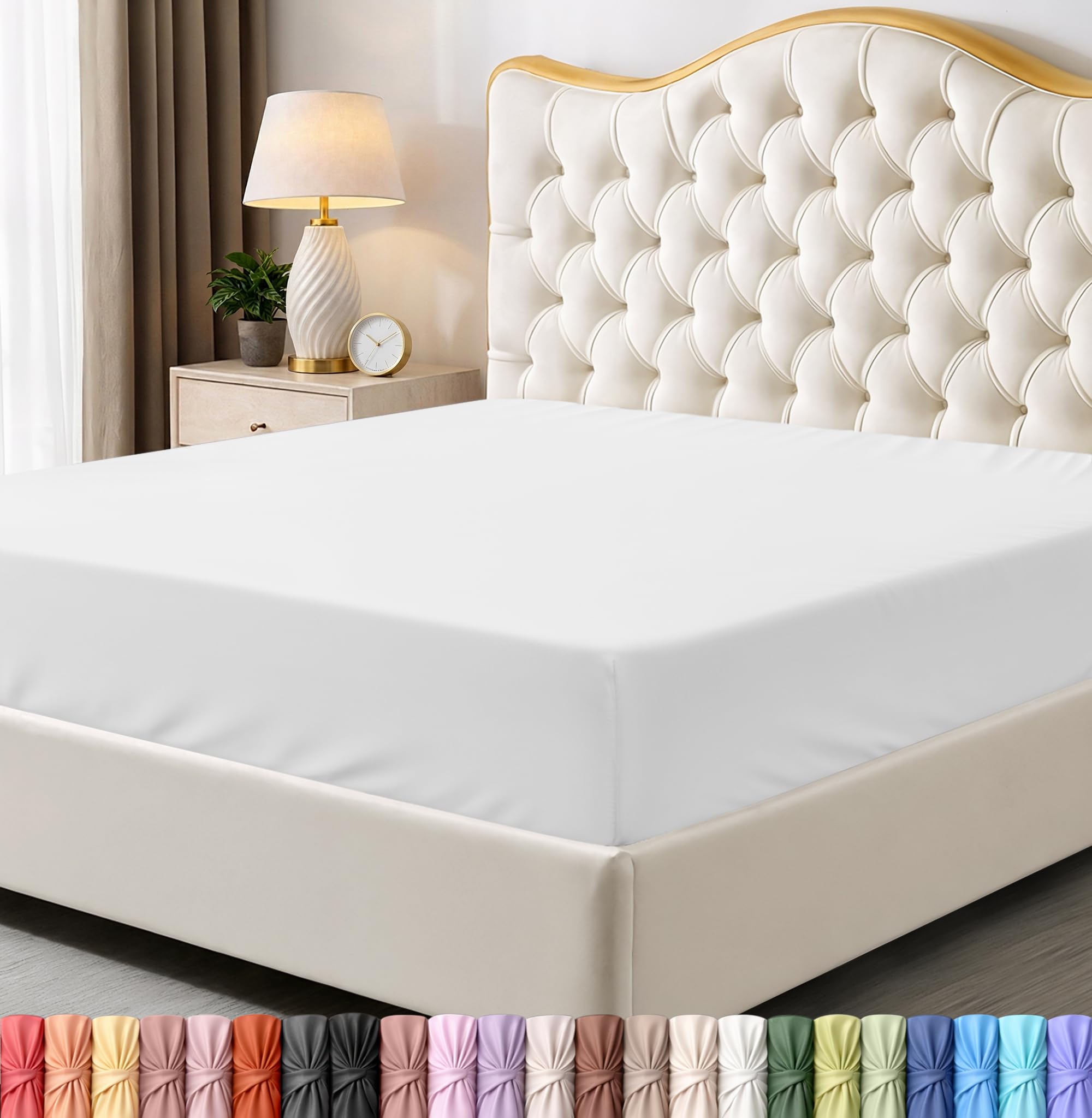 Utopia Bedding Fitted Sheet - Soft Brushed Microfiber - Deep Pockets, Shrinkage and Fade Resistant - Easy Care - 1 Fitted Sheet Only (Queen, White) - 1
