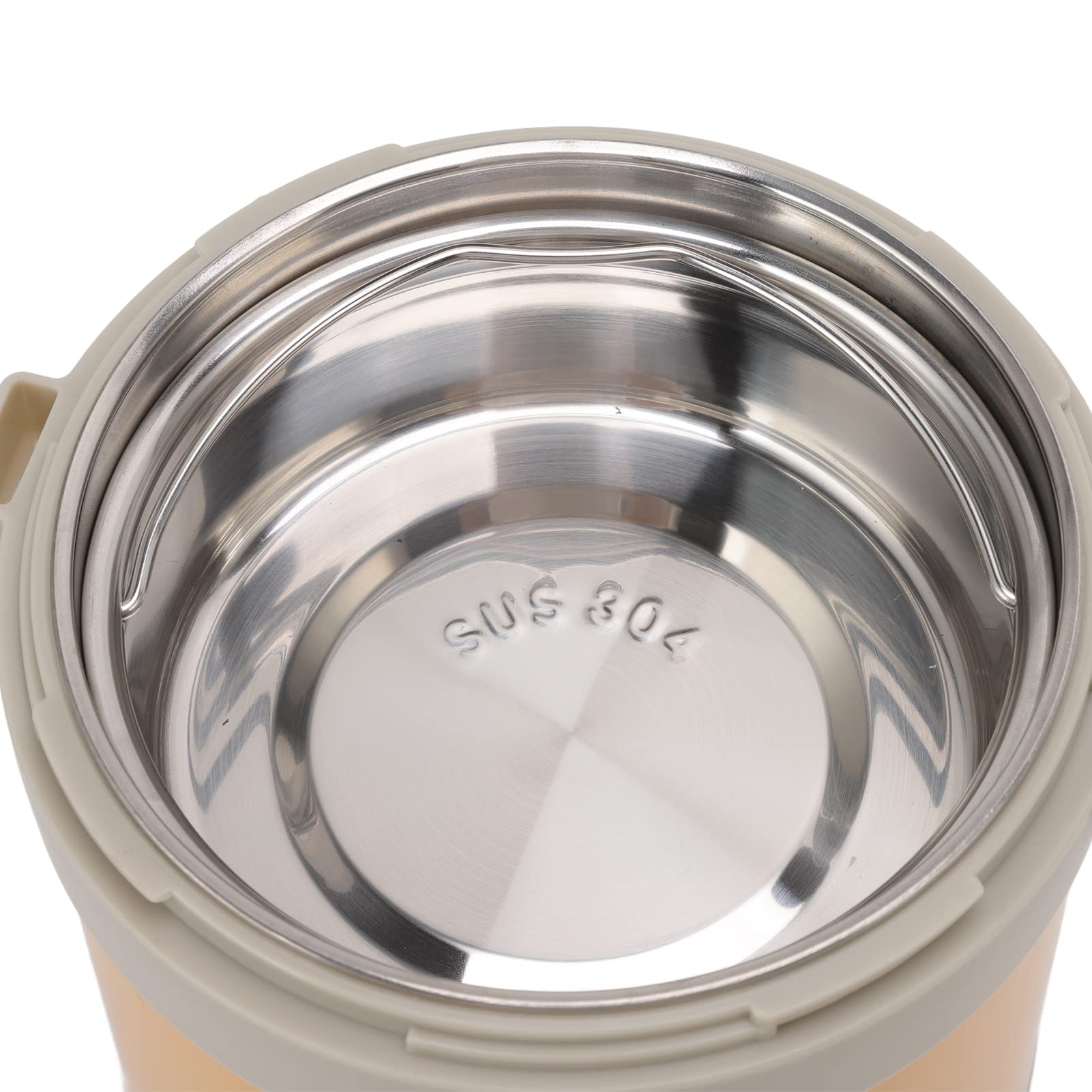 1,3L Vakuumisolierte Lunchbox, 304 Edelstahl-Lebensmittelbehälter, tragbare Bentobox für Büroangestellte (Wachsgelb)
