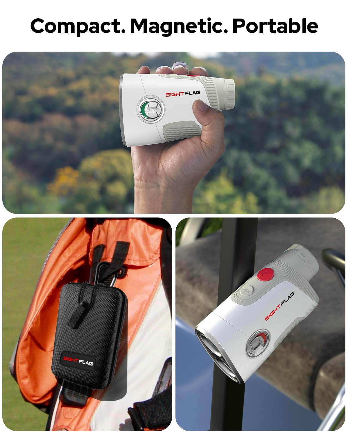 Telemetro da golf con pendenza e perno, con vibrazione, telemetro laser da 1300 metri, interruttore pendenza esterna
