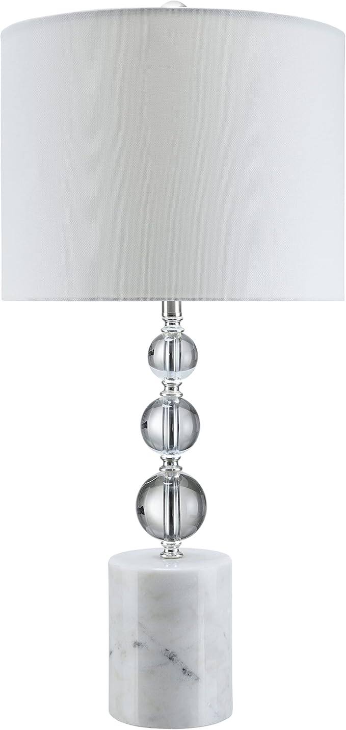 Aspen Creative Aspen Creative 40260-09-1, 27-1/2" H Table Lamp Crystal w/Nickel Finish, Marble Base, Size: 13" L x 13" W x 27-1/2" H, E26 Socket