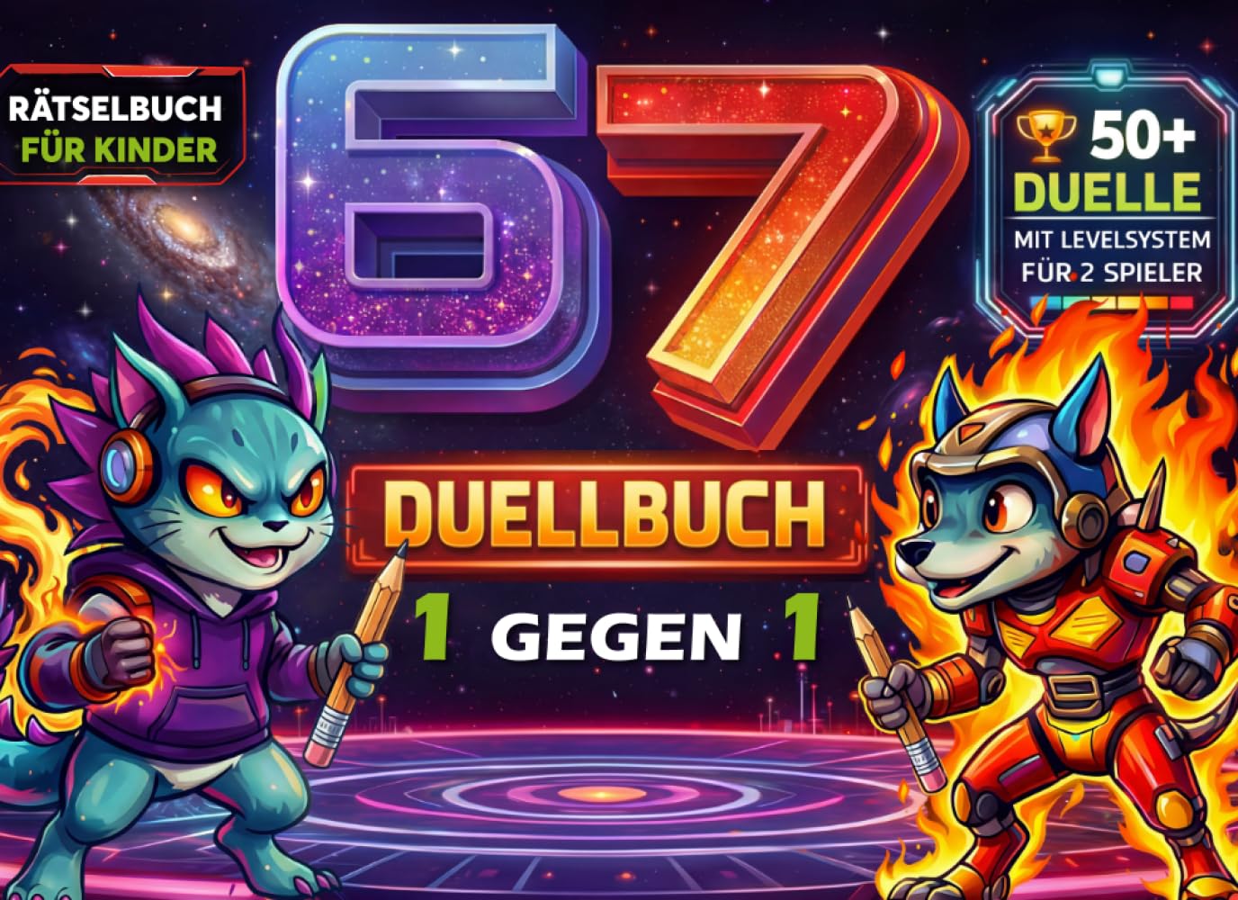 Das Six Seven Duellbuch für 2 Spieler: 67 Rätselbuch mit über 50 Spiele für Kinder (8–12) - Das Ultimative Geschenk für Jungen und Mädchen