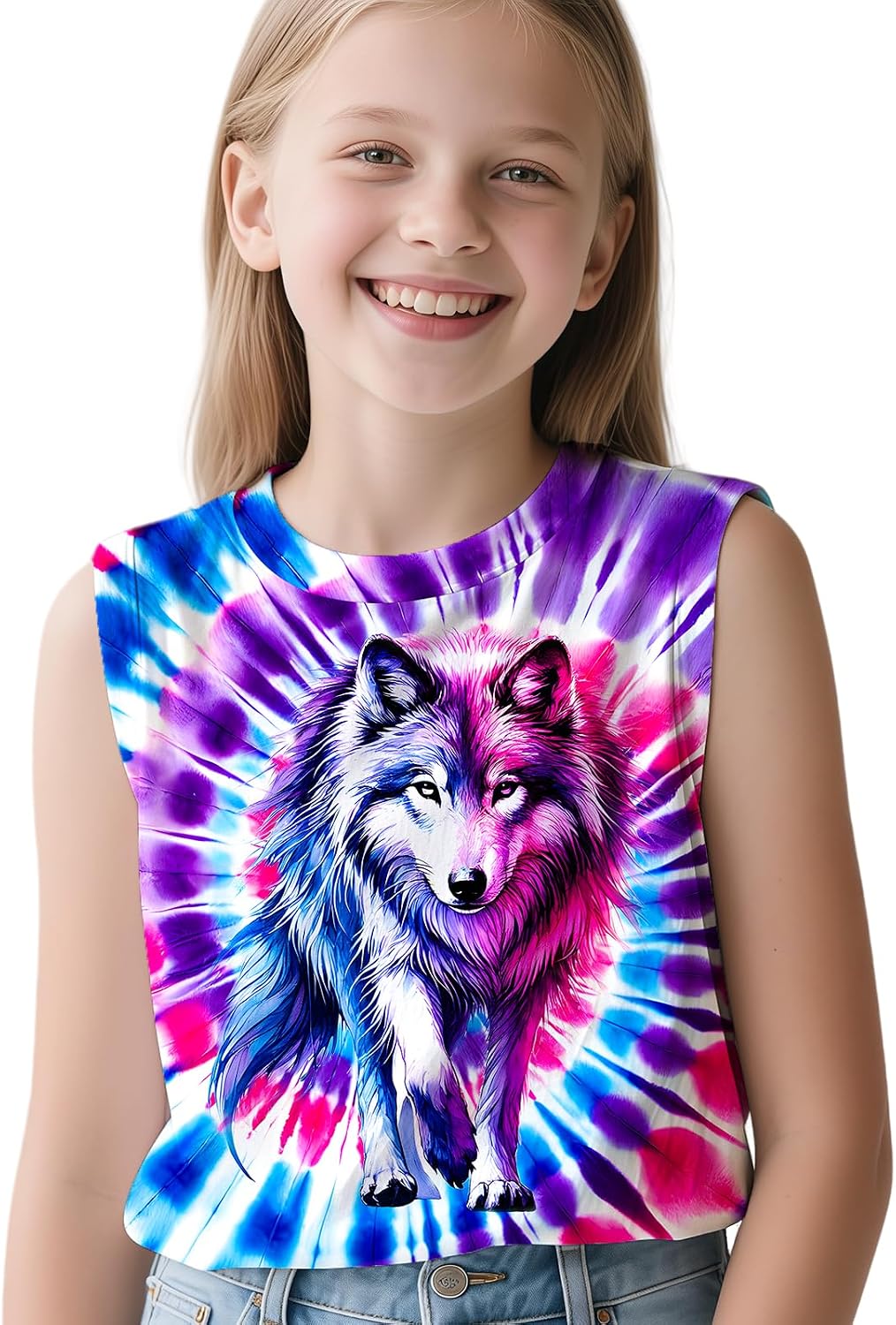 Kids Tie Dye Tank Top Sleeveless Summer Shirt 6-14 Years image 5