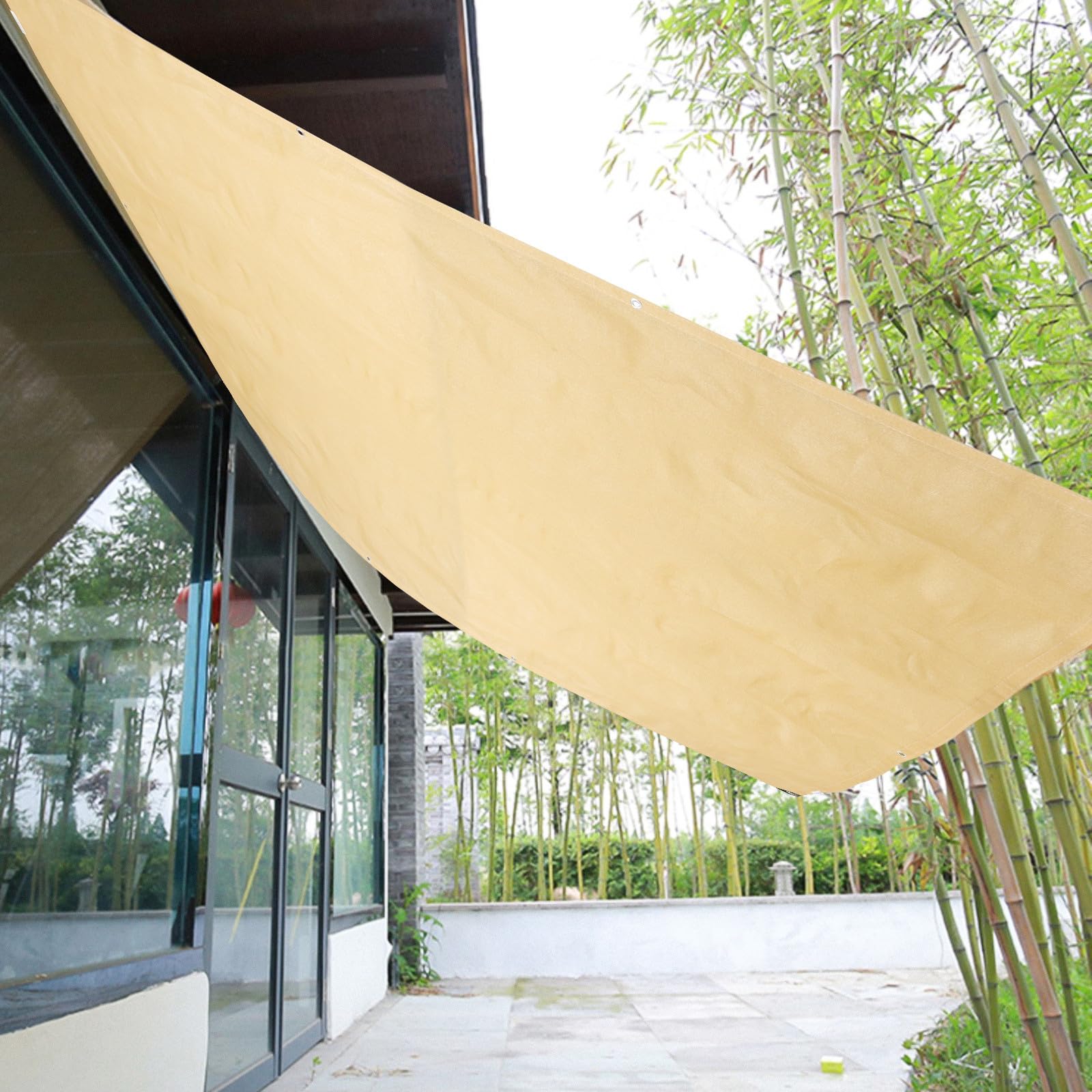 Telo Ombreggiante Beige in PE 150g Protezione UV e Privacy per Balcone e Giardino, Rete Ombreggiante Resistente per Esterno e Terrazza