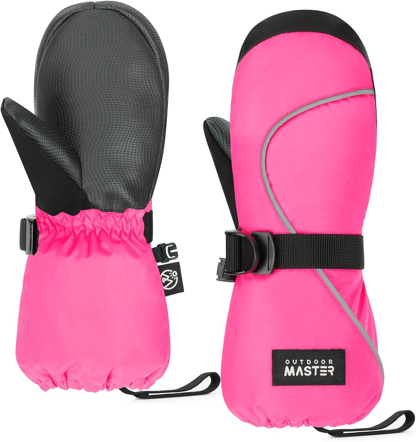 OutdoorMaster Kids Ski Mittens, Ski Winter Waterproof Thermal Snow Gloves for Boys & Girls, Skiing, Snowboard, Winter Sports