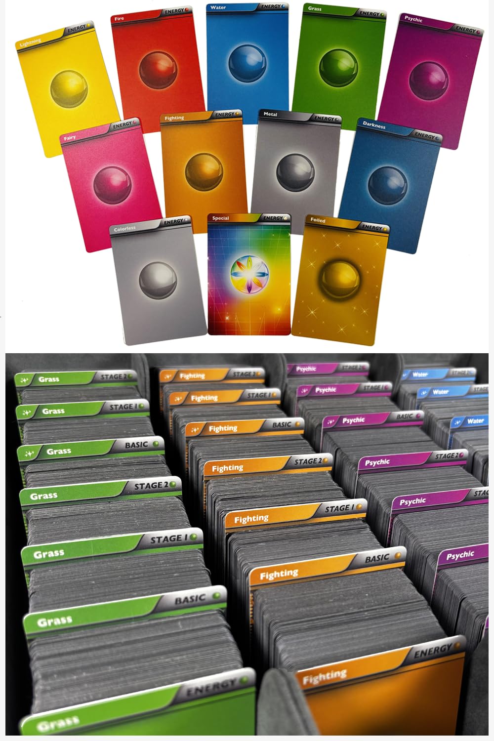Card Dividers for Pokemon Cards. 92-Piece Plastic Trading Card Divider Set with Energy, Trainer & Foil Separators. Durable Organizers for Storage Boxes & Deck Cases (2.6 x 3.8 inches). : Toys