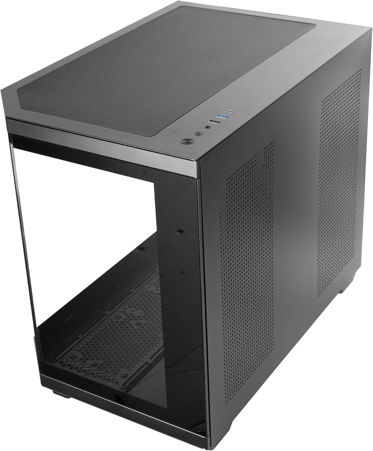 Mars Gaming MC-3TCOREM Gaming Case Custom Micro-ATX, Three Tempered Glass Windows, Dual Side Chamber, Support for 360 mm Water Cooling, Cable Management, Mini Tower PC, USB-C, Black