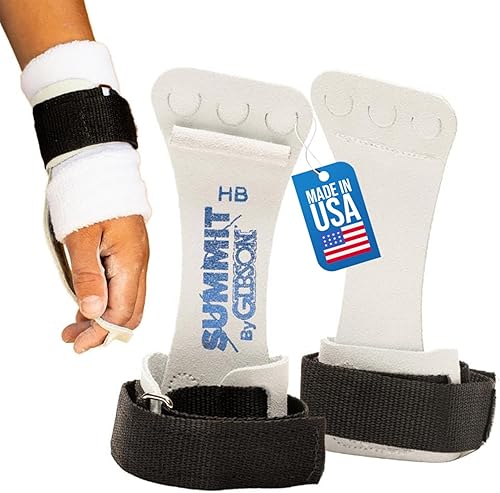 Gibson Athletic Summit High Bar Gymnastic Grips for Boys, Durable Leather Grip for Secure Grip, Hand Grips for Early Competitor Gymnasts, Gymnastics