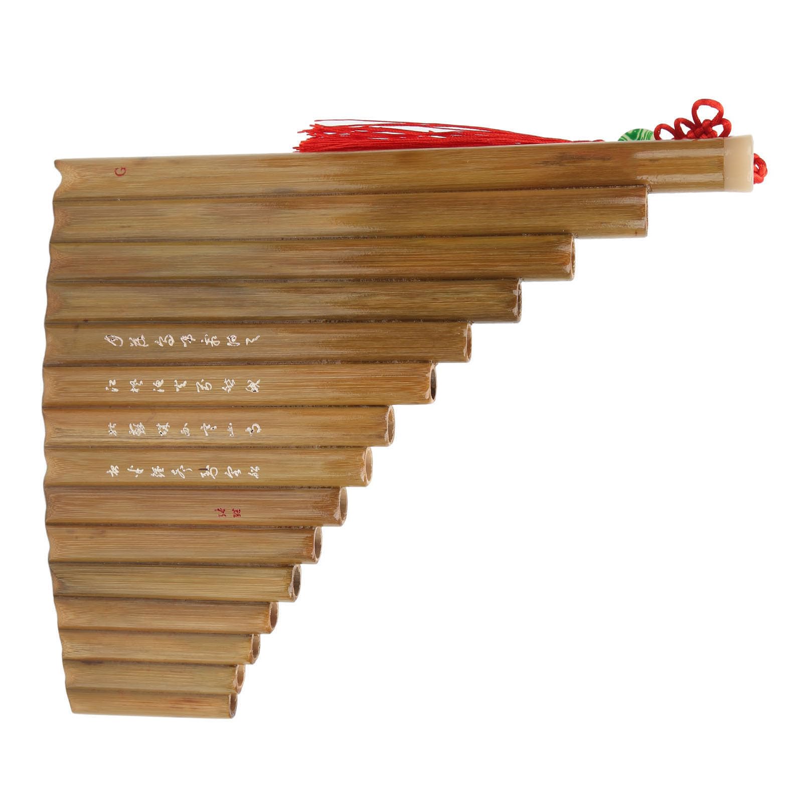 Pan Pipes, flûte de pan facile à apprendre 15 tuyaux pour jouer pour les débutants(Main gauche)