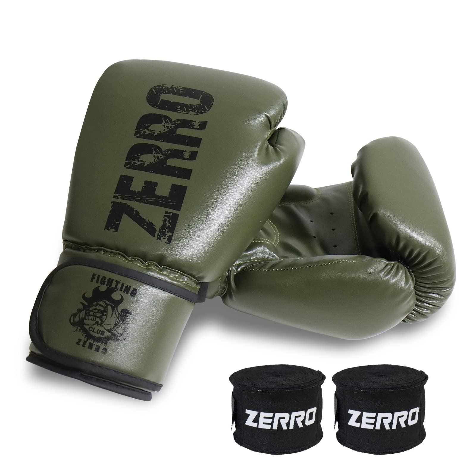 ZERRO Guantoni da Boxe in Pelle PU 12 14oz per Allenamento e Sparring Muay Thai Kickboxing