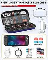Vista 2 de Accessories for Nintendo Switch 2 2025, Portable Hard Shell Carrying Case with 2 HD Screen Protectors (7.9 Inch), TPU Protective Skin, Dust Plugs