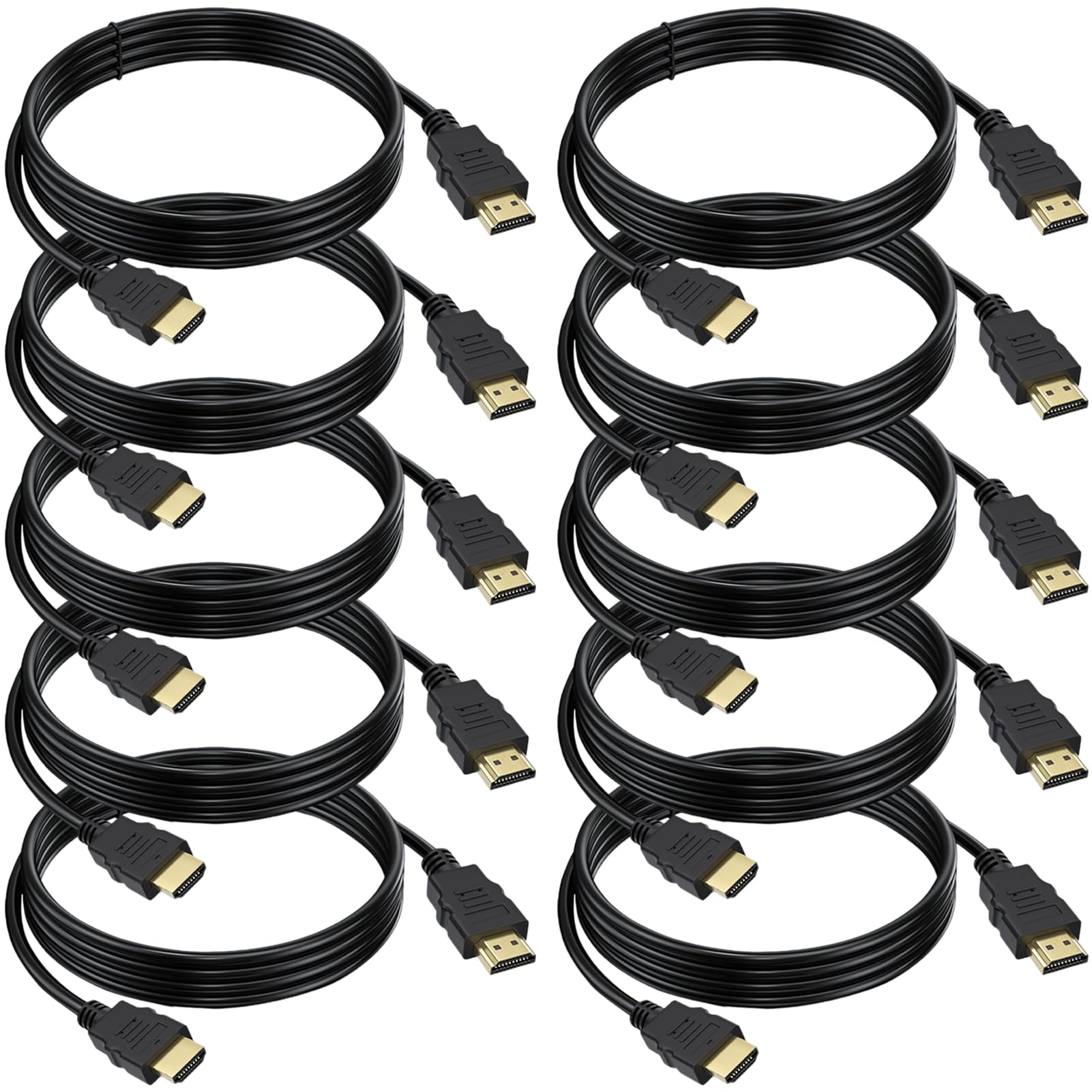 Cavo HDMI da 3,5 m, confezione da 10 pezzi, cavo HDMI 2.0 4K da 3 m, schermato HDMI per monitor TV PS4 PS5 Xbox e cavo HDMI ad alta velocità, supporta HDCP 2.2, HDR, 3D, ARC